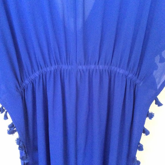 Coastal Blue Tasselled Maxi Swimsuit Coverup Size Med (8-10) NWT - Picture 8 of 11